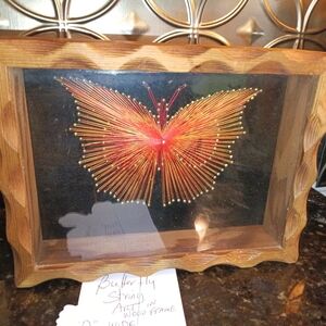 Butterfly String Art in Wood Frame